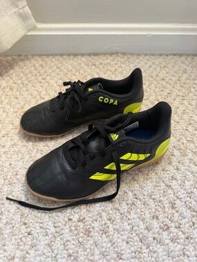 adidas Kids Copa Indoor Soccer Shoes - Black/Neon Yellow